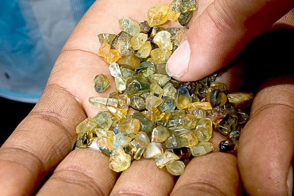 Rough sapphire from Ambondromifehy in northern Madagascar