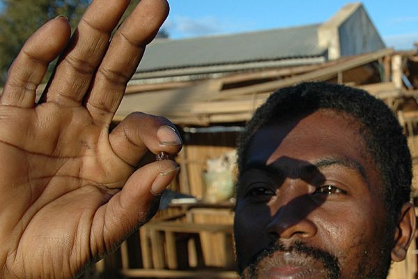 Ruby trader at Andilamena, the jumping off point for Andrebabe and Moramanga