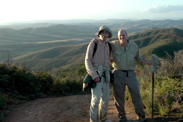 Vincent Pardieu and Richard Hughes after a long walk to the Andrebabe sapphire mines