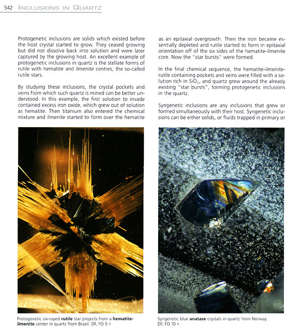 While the text of the Photoatlas is minimal, it provides concise and important information that substantially adds to the book's value. Quartz, page 424.