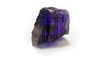 Pleochroism in tanzanite Tanzanite crystal