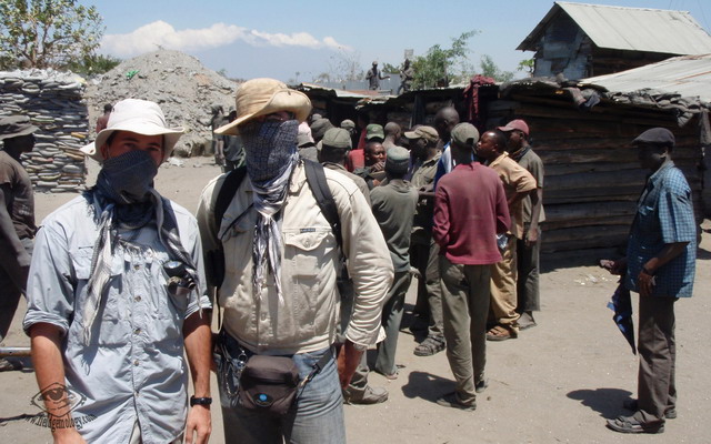 The Merelani Mob. Guillaume Soubiraa and Vincent Pardieu prepare to plumb the blue depths at Merelani's Block D.