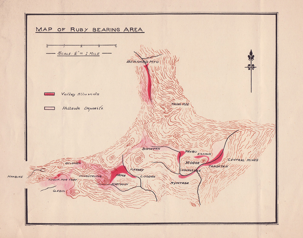 Rare map of the Mogok Stone Tract