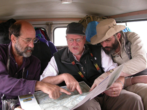 Examing the map in Tajikistan