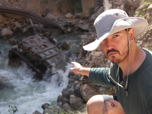 Guillaume with a drowned tank