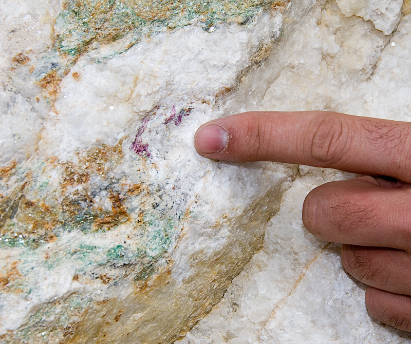 Ruby in marble at Snezhny