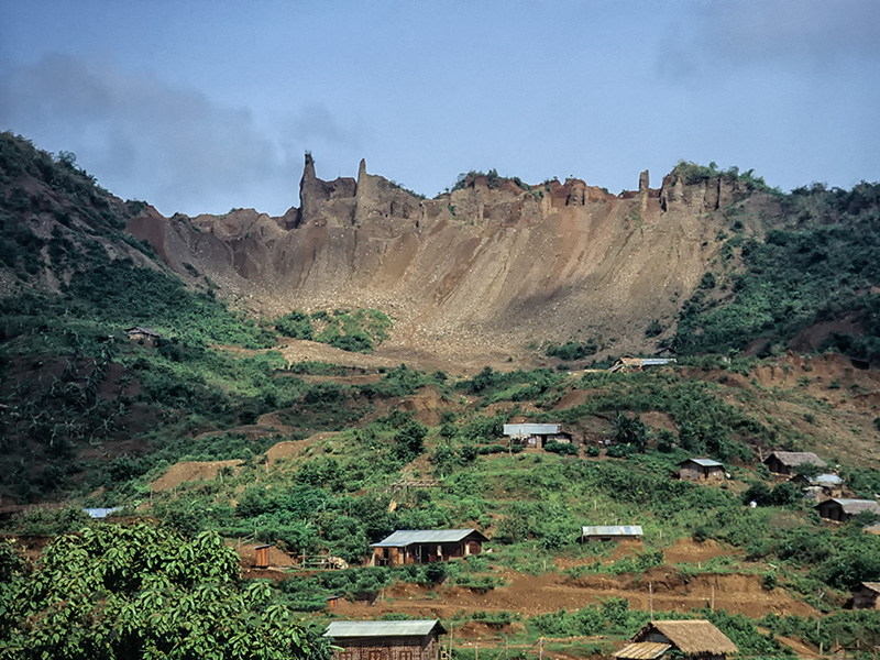 The landscape outside Sate Mu is scarred from decades of jade mining.